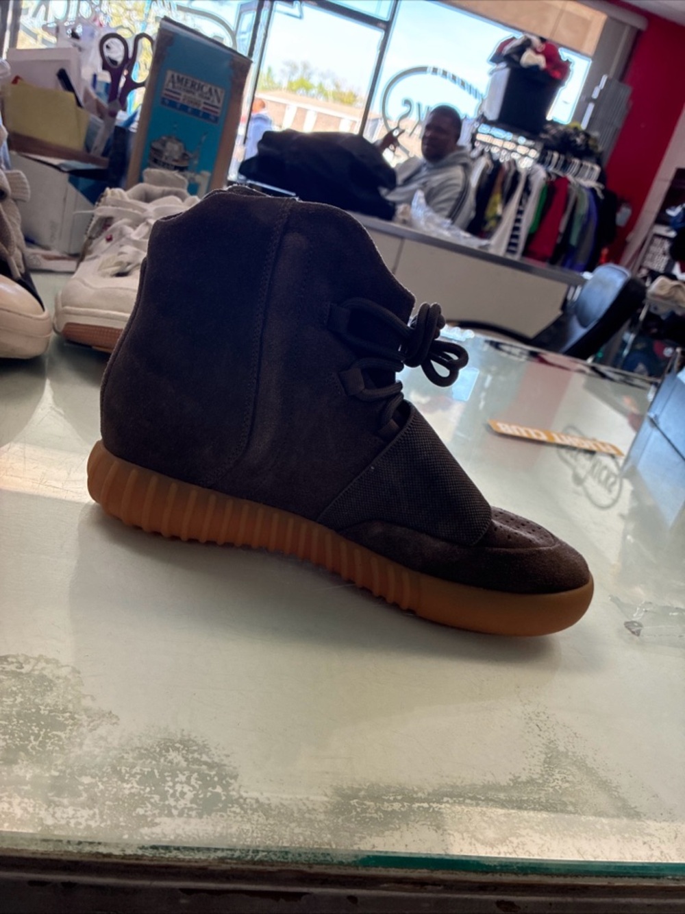Men’s Adidas Yeezy Boost 750 Chocolate Pre Owned Used No Box FUFU - Picture 10 of 16